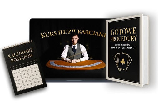 Kurs iluzji karcianej, nauka trików magicznych, gotowe procedury, kalendarz postępów, Akademia Iluzji.